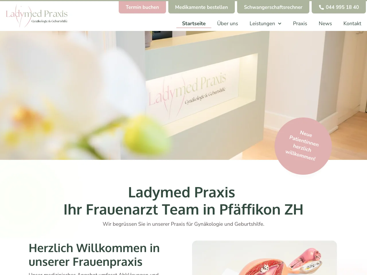 Webseite LadyMed Frauenarzt Praxis