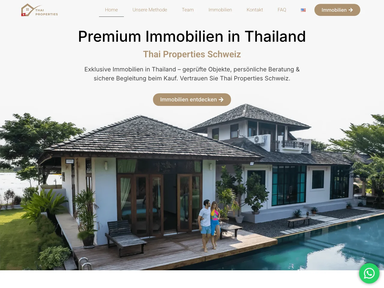 Webseite Thai Properties Immobilien